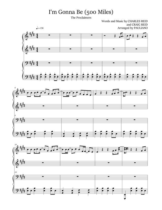 I'm Gonna Be (500 Miles) sheet music cover