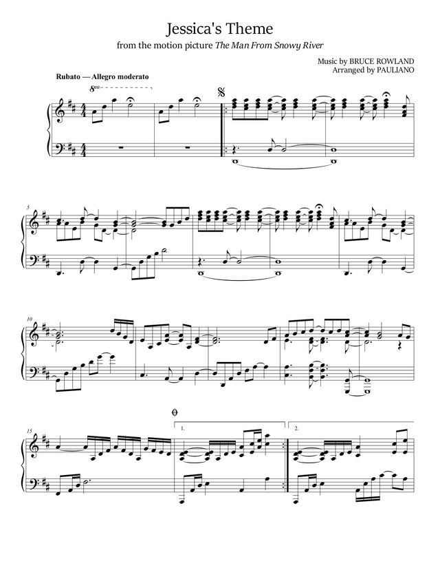 Jessica's Theme (Breaking In The Colt) sheet music cover