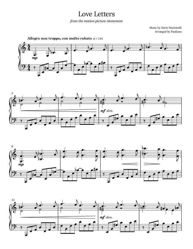 Love Letters piano sheet music cover